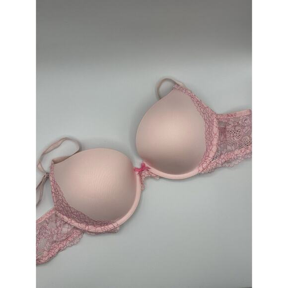 TWO Push Up Lace 34D Pink Perfect Shape Sexy Balconet Victoria's Secret Bra Lot - Picture 13 of 15